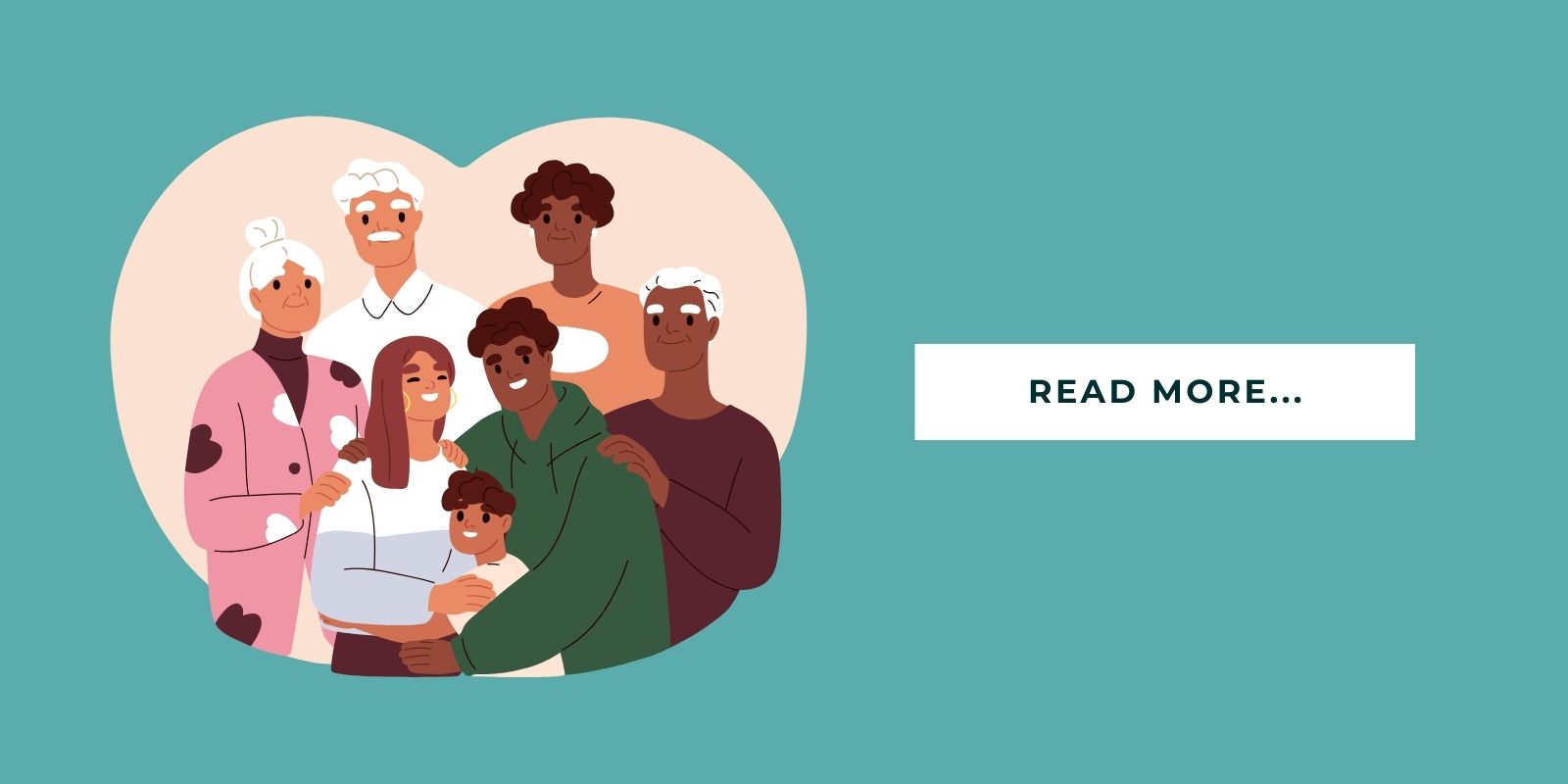 Blog Header Illustration of a family with senior members and it says 'read more'
